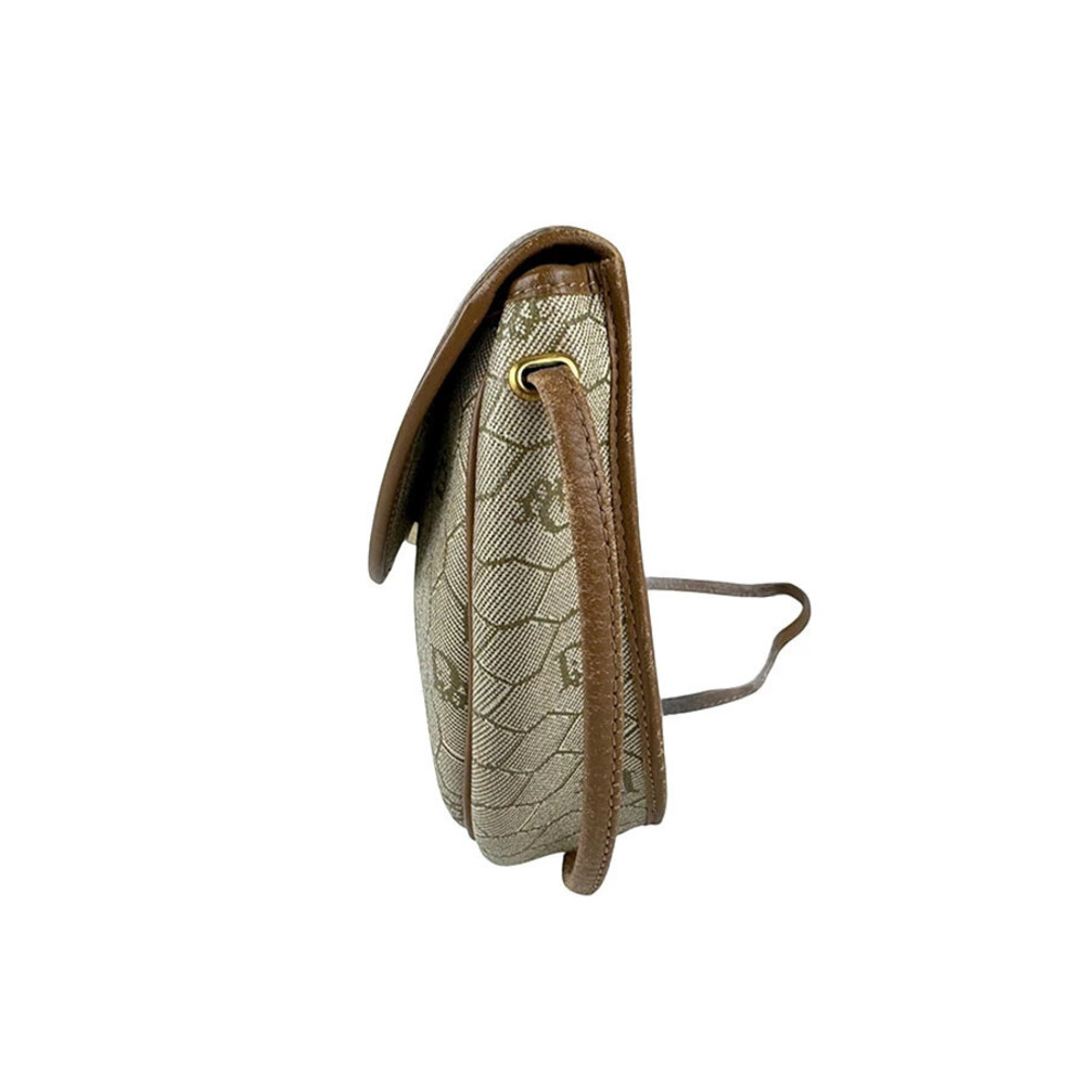 Dior  Bag Leather Christian Brown Beige Shoulder Crossbody Brown Tan